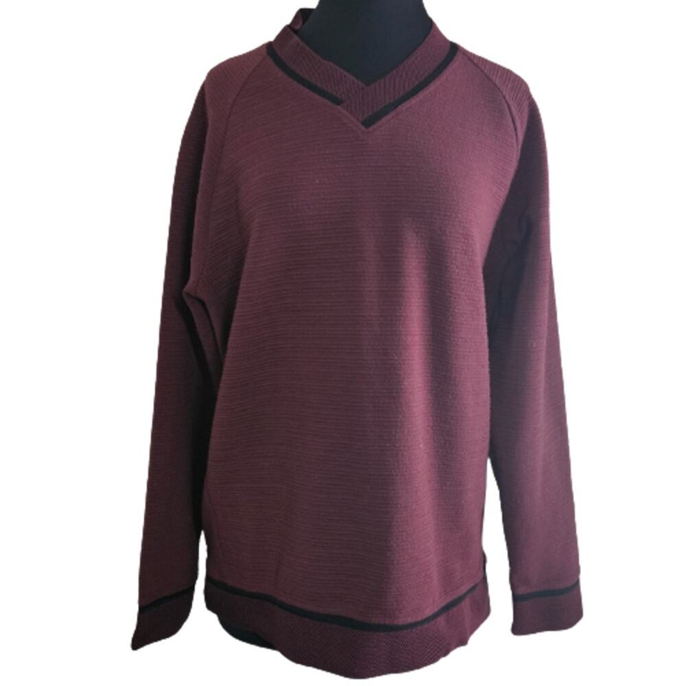 Vince Camuto Burgendy V Neck Pullover Sweater Size XL